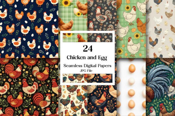 Chicken and Egg Digital Paper Pack