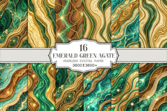 Emerald Green Agate Seamless Pattern