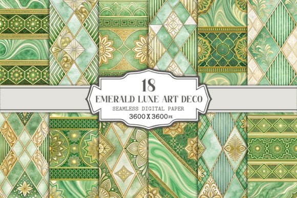 Emerald Luxe Art Deco Seamless Pattern