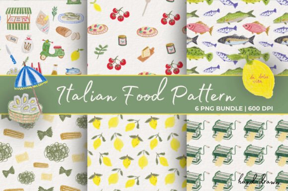 Evaluating the Italian Food Pattern Bundle Hand-Drawn for Professional Design Work