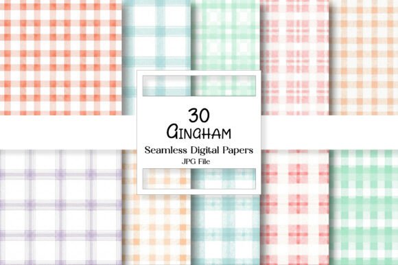 Gingham Digital Paper Bundle