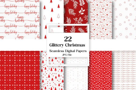 Glittery Christmas Digital Paper