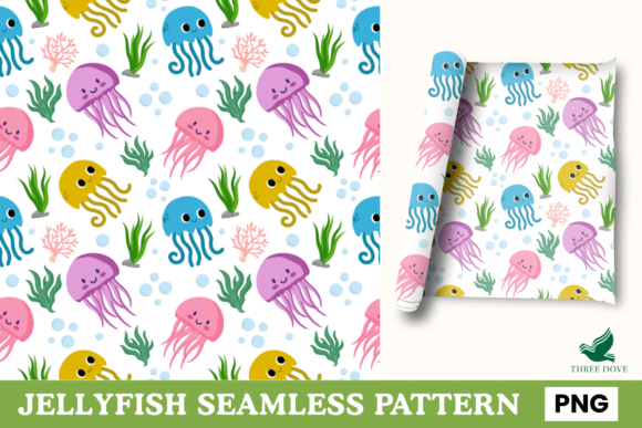 Jellyfish Seamless Pattern - 03: A Versatile Digital Design for Every Creative Project