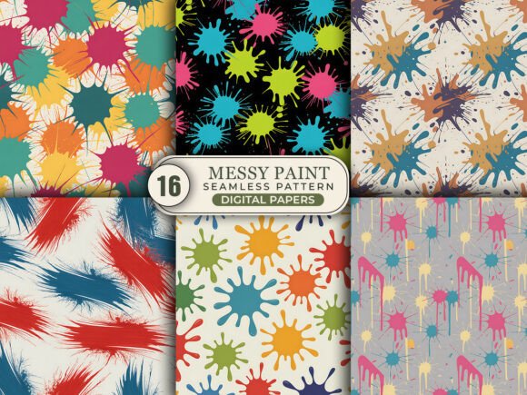 Messy Paint Digital Papers: A Creative Explosion for Modern Projects