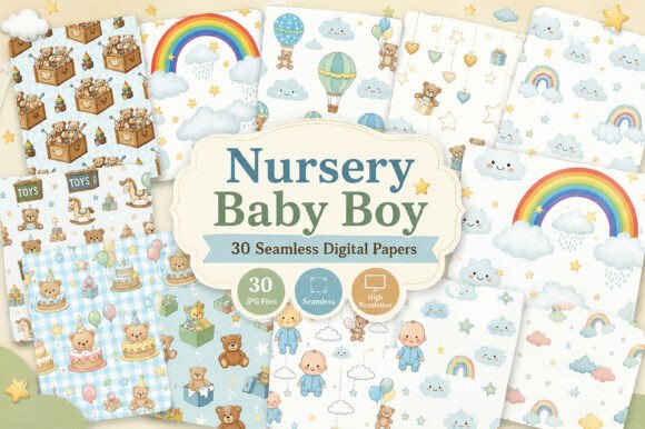 Nursery Baby Boy Digital Bundle