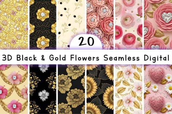 Redefining Luxury Aesthetics: The Strategic Value of 3D Black Gold Flowers Seamless Digital Assets