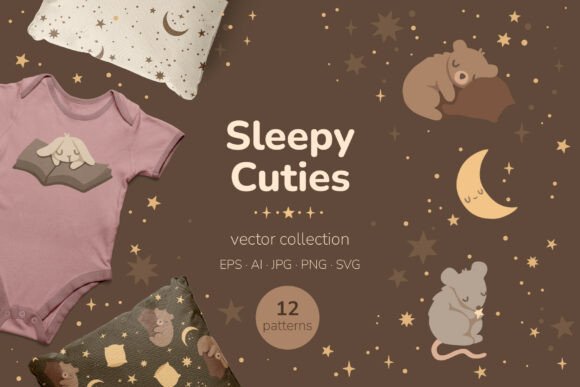 Sleepy Cuties: The Ultimate Vector Collection for Cozy Designs