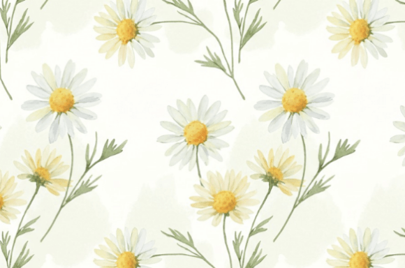 Soft Watercolor Daisy Floral Seamless Pa