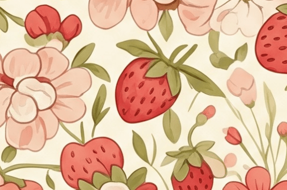 Sweet Strawberry Floral Seamless Waterco: A Versatile Design for Modern Creatives