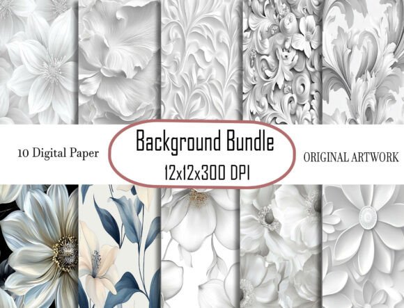 White with Small White Flower Pattern Designs